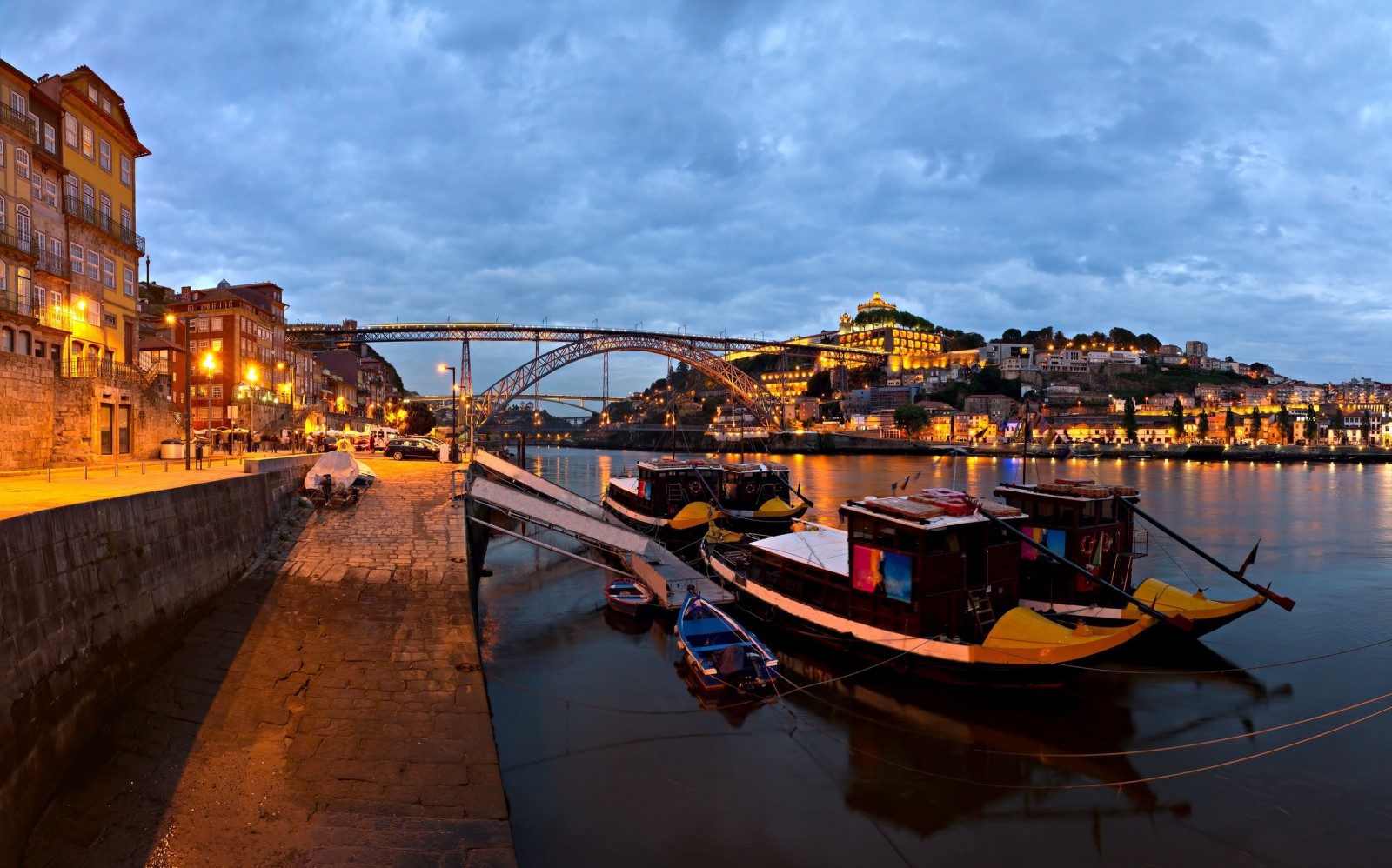 Visit-Portugal-panorama-old-Porto-river-Duoro-Vintage-Port-Transporting-Boats-Old-Town-Town-of-Gaia-and-Famous-Bridge-Ponte-Dom-Luis-1600x998